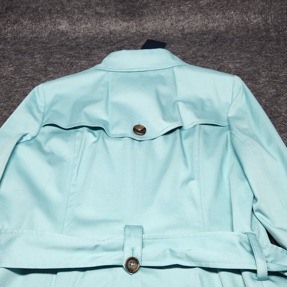 Brooks Brothers Womens Pastel Blue Belted Mid Length Trench Coat Lined 4 NWT - Picture 9 of 13